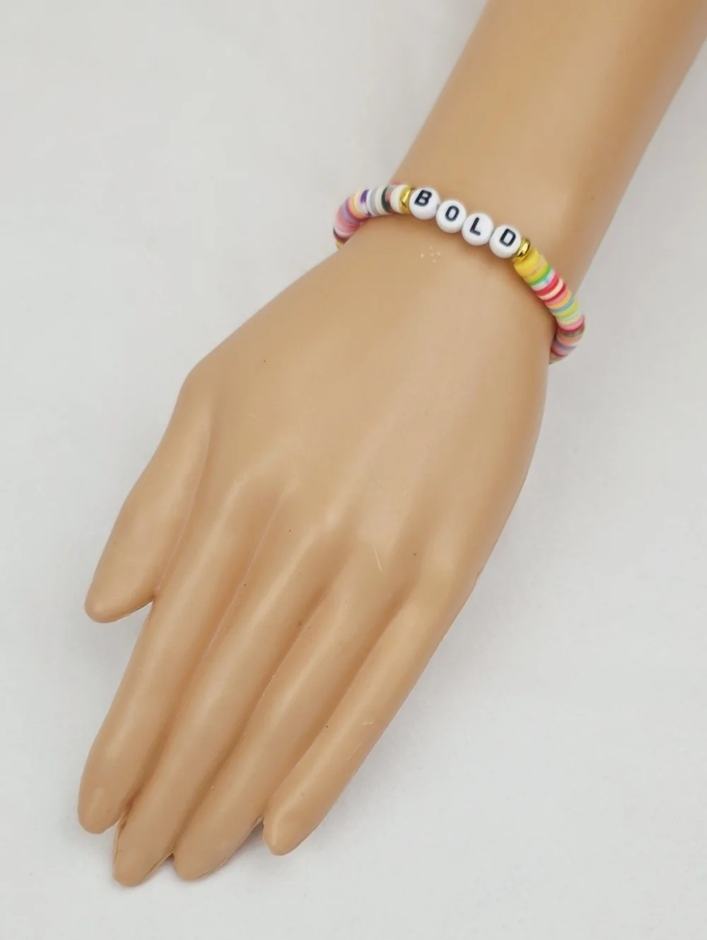Handmade Clay Bead Multi Color Bold  Bracelet
